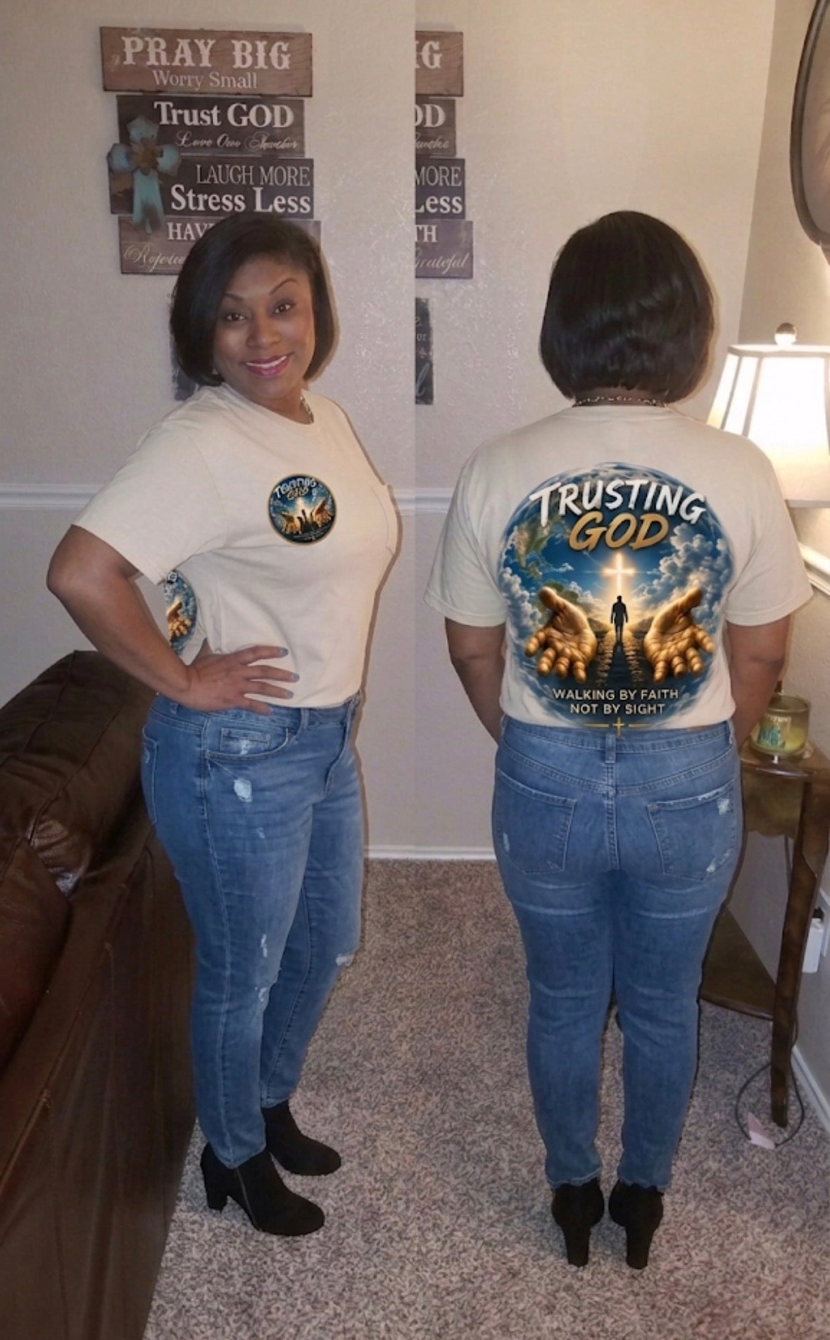 Trusting God T-Shirt — 'Walking by Faith Not by Sight' Christian Tee